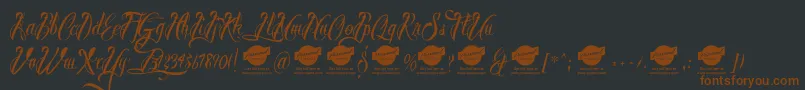 BrothertattooDemo Font – Brown Fonts on Black Background