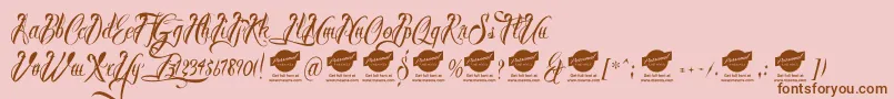BrothertattooDemo Font – Brown Fonts on Pink Background