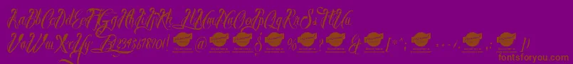 BrothertattooDemo Font – Brown Fonts on Purple Background