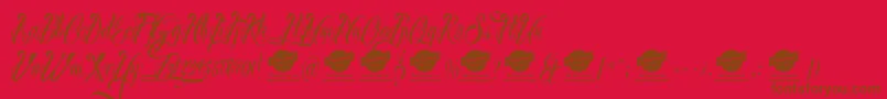 BrothertattooDemo-Schriftart – Braune Schriften auf rotem Hintergrund