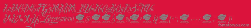 BrothertattooDemo Font – Gray Fonts on Red Background
