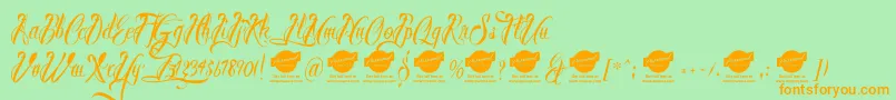 BrothertattooDemo Font – Orange Fonts on Green Background