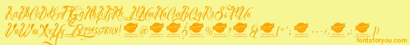 BrothertattooDemo Font – Orange Fonts on Yellow Background