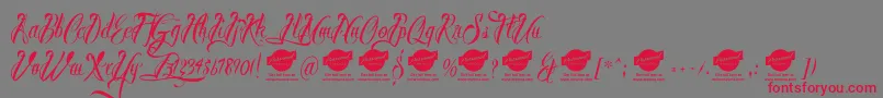 BrothertattooDemo Font – Red Fonts on Gray Background
