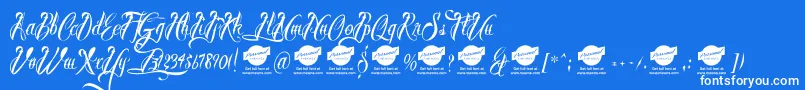 BrothertattooDemo Font – White Fonts on Blue Background