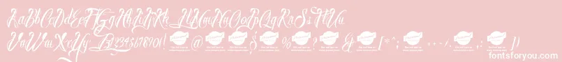BrothertattooDemo-Schriftart – Weiße Schriften auf rosa Hintergrund