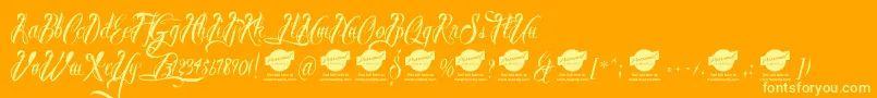 BrothertattooDemo Font – Yellow Fonts on Orange Background