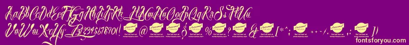 BrothertattooDemo Font – Yellow Fonts on Purple Background