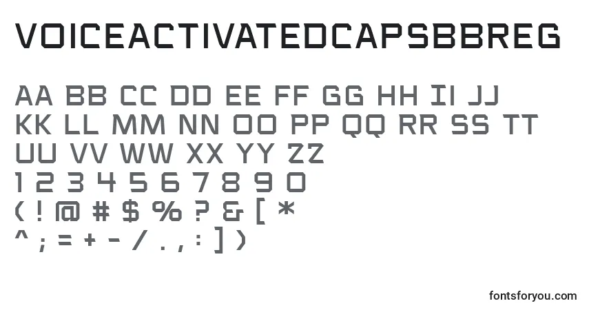 Шрифт VoiceactivatedcapsbbReg (17932) – алфавит, цифры, специальные символы