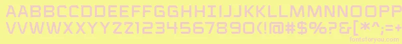 VoiceactivatedcapsbbReg Font – Pink Fonts on Yellow Background