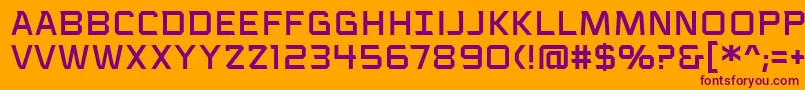 VoiceactivatedcapsbbReg Font – Purple Fonts on Orange Background