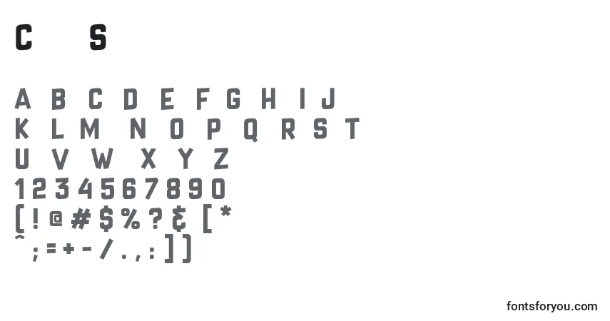 A fonte CrazySixties – alfabeto, números, caracteres especiais