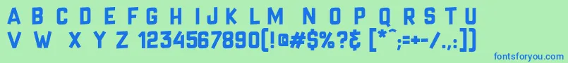 Fonte CrazySixties – fontes azuis em um fundo verde