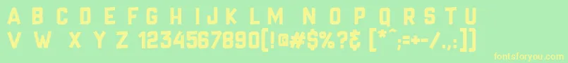 Fonte CrazySixties – fontes amarelas em um fundo verde