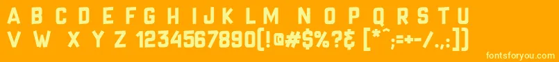 CrazySixties Font – Yellow Fonts on Orange Background