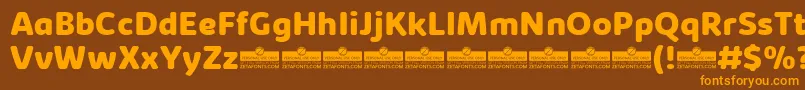 KabrioAbarthExtraboldTrial Font – Orange Fonts on Brown Background