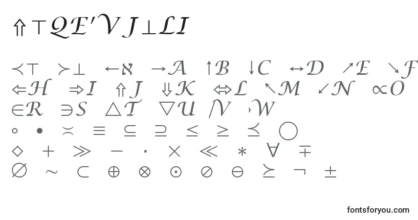 A fonte MathSymbol – alfabeto, números, caracteres especiais
