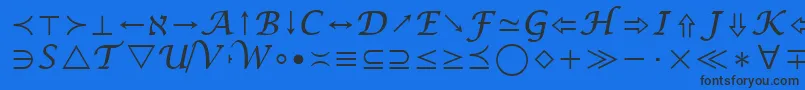 Fonte MathSymbol – fontes pretas em um fundo azul