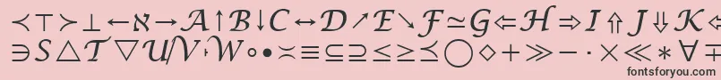 Fonte MathSymbol – fontes pretas em um fundo rosa