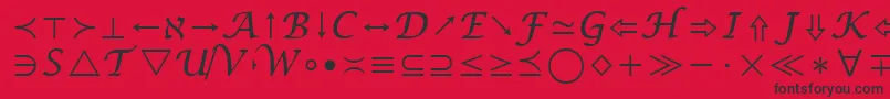 MathSymbol Font – Black Fonts on Red Background