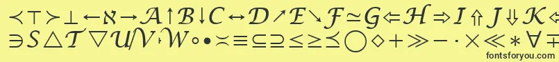 MathSymbol Font – Black Fonts on Yellow Background