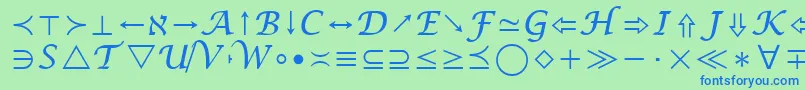 MathSymbol Font – Blue Fonts on Green Background