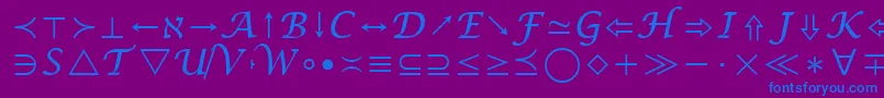 Police MathSymbol – polices bleues sur fond violet