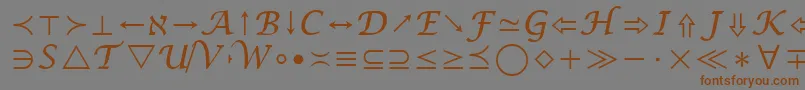 MathSymbol Font – Brown Fonts on Gray Background