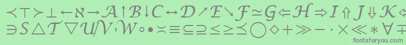 Fonte MathSymbol – fontes cinzas em um fundo verde