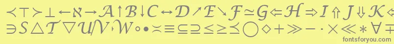 フォントMathSymbol – 黄色の背景に灰色の文字