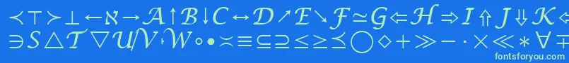 Шрифт MathSymbol – зелёные шрифты на синем фоне