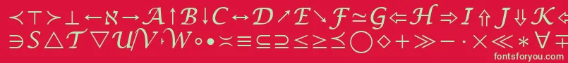 MathSymbol Font – Green Fonts on Red Background