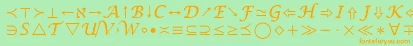 MathSymbol-Schriftart – Orangefarbene Schriften auf grünem Hintergrund