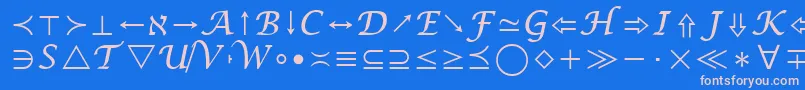 フォントMathSymbol – ピンクの文字、青い背景