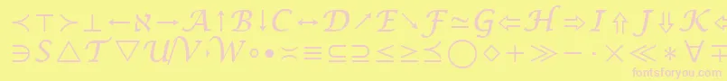 MathSymbol Font – Pink Fonts on Yellow Background