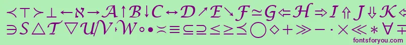 MathSymbol Font – Purple Fonts on Green Background