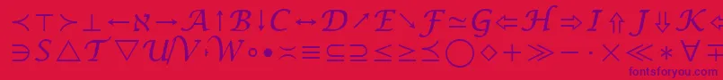 フォントMathSymbol – 赤い背景に紫のフォント