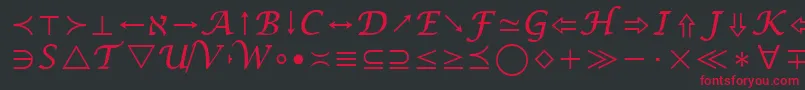 MathSymbol Font – Red Fonts on Black Background