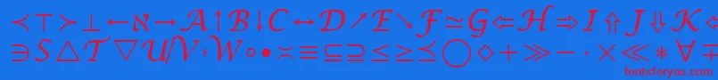 MathSymbol Font – Red Fonts on Blue Background