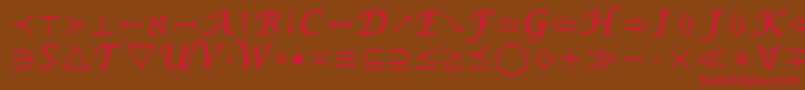 MathSymbol-Schriftart – Rote Schriften auf braunem Hintergrund