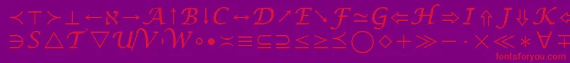 MathSymbol Font – Red Fonts on Purple Background