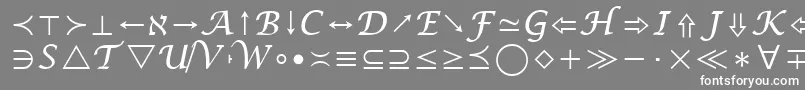 Fonte MathSymbol – fontes brancas em um fundo cinza