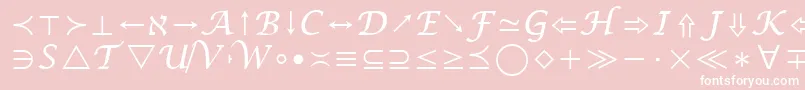 Подробнее о шрифте MathSymbol Шрифт MathSymbol – белые шрифты на розовом фоне