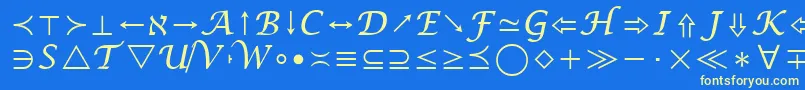 MathSymbol Font – Yellow Fonts on Blue Background