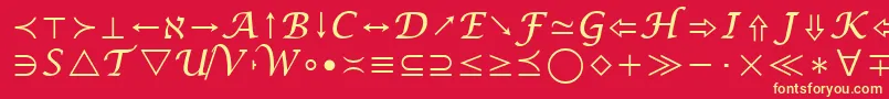 MathSymbol Font – Yellow Fonts on Red Background