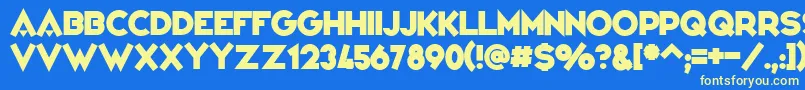 VarietРІ Font – Yellow Fonts on Blue Background