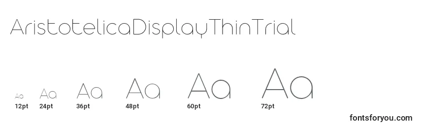 AristotelicaDisplayThinTrial Font Sizes
