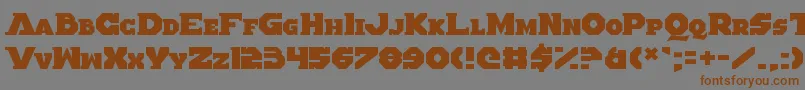 フォントAlteredQuest – 茶色の文字が灰色の背景にあります。