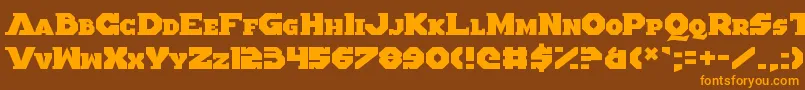 Fonte AlteredQuest – fontes laranjas em um fundo marrom