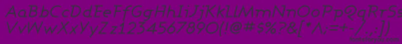 AshbyBookItalic-Schriftart – Schwarze Schriften auf violettem Hintergrund